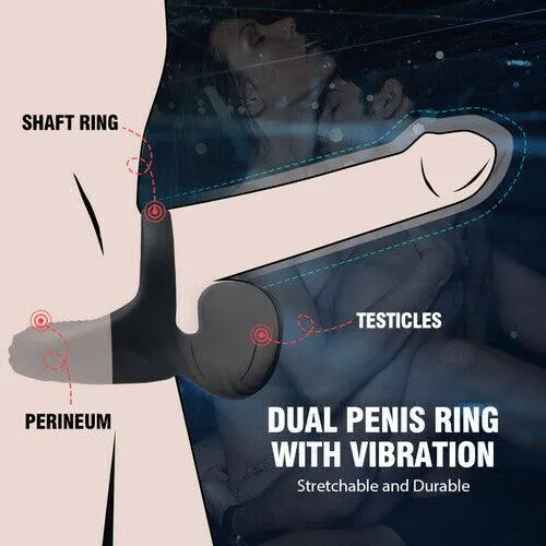 10 Pattern Vibrations Balls Dense Tickler Vibrating Penis Ring