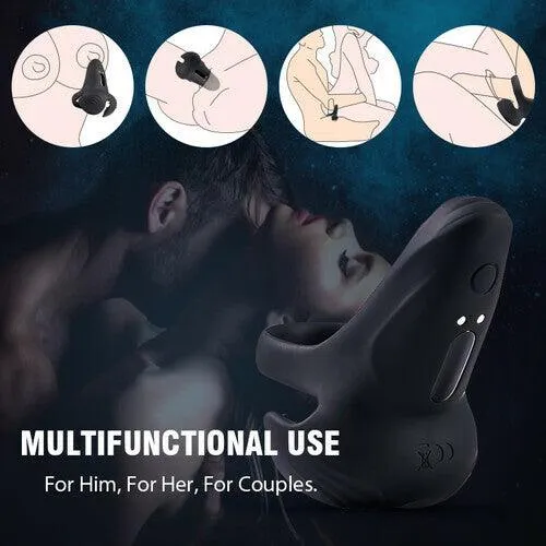 10 Pattern Vibrations Balls Dense Tickler Vibrating Penis Ring