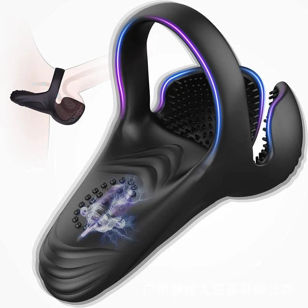 10 Pattern Vibrations Balls Dense Tickler Vibrating Penis Ring