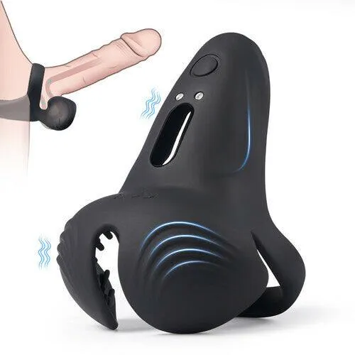 10 Pattern Vibrations Balls Dense Tickler Vibrating Penis Ring