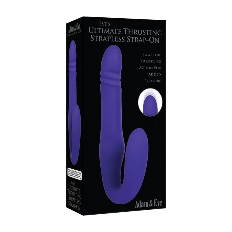 Adam & Eve Eve's Ultimate Thrusting Strapless Strap-On Silicone Rechargeable Purple