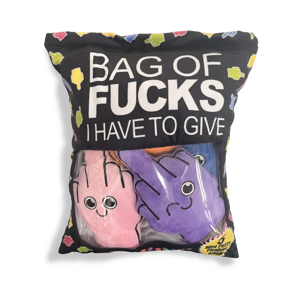 Bag of Fucks I Have to Give Plushy Pillow with 5 Fingers