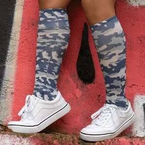 Blue Camo Adult Knee Highs