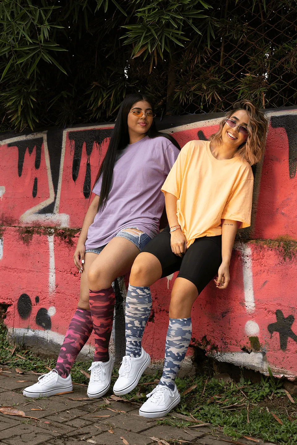 Blue Camo Adult Knee Highs