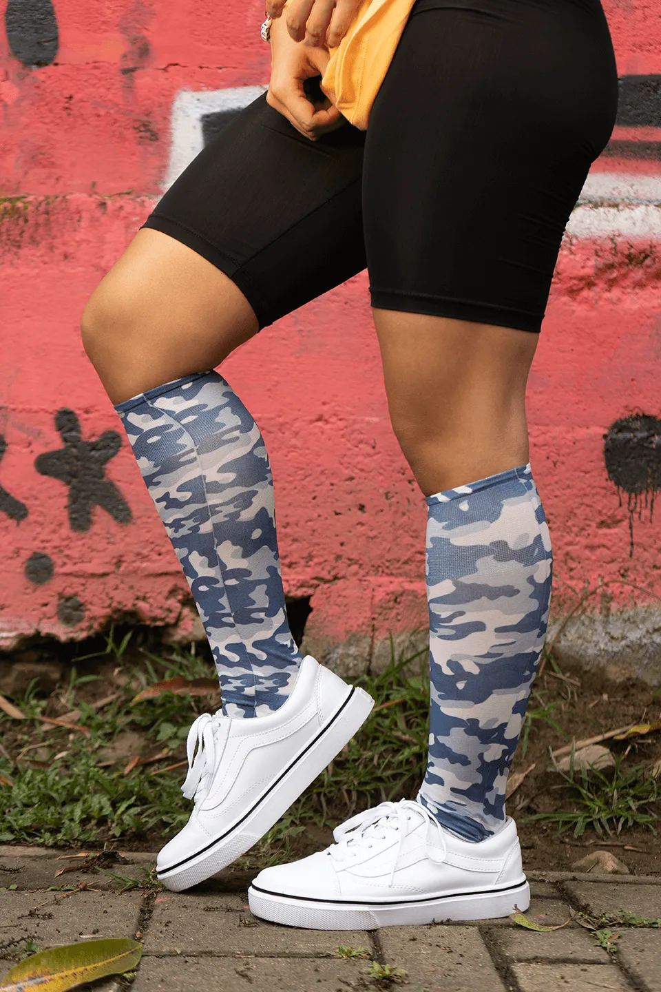 Blue Camo Adult Knee Highs