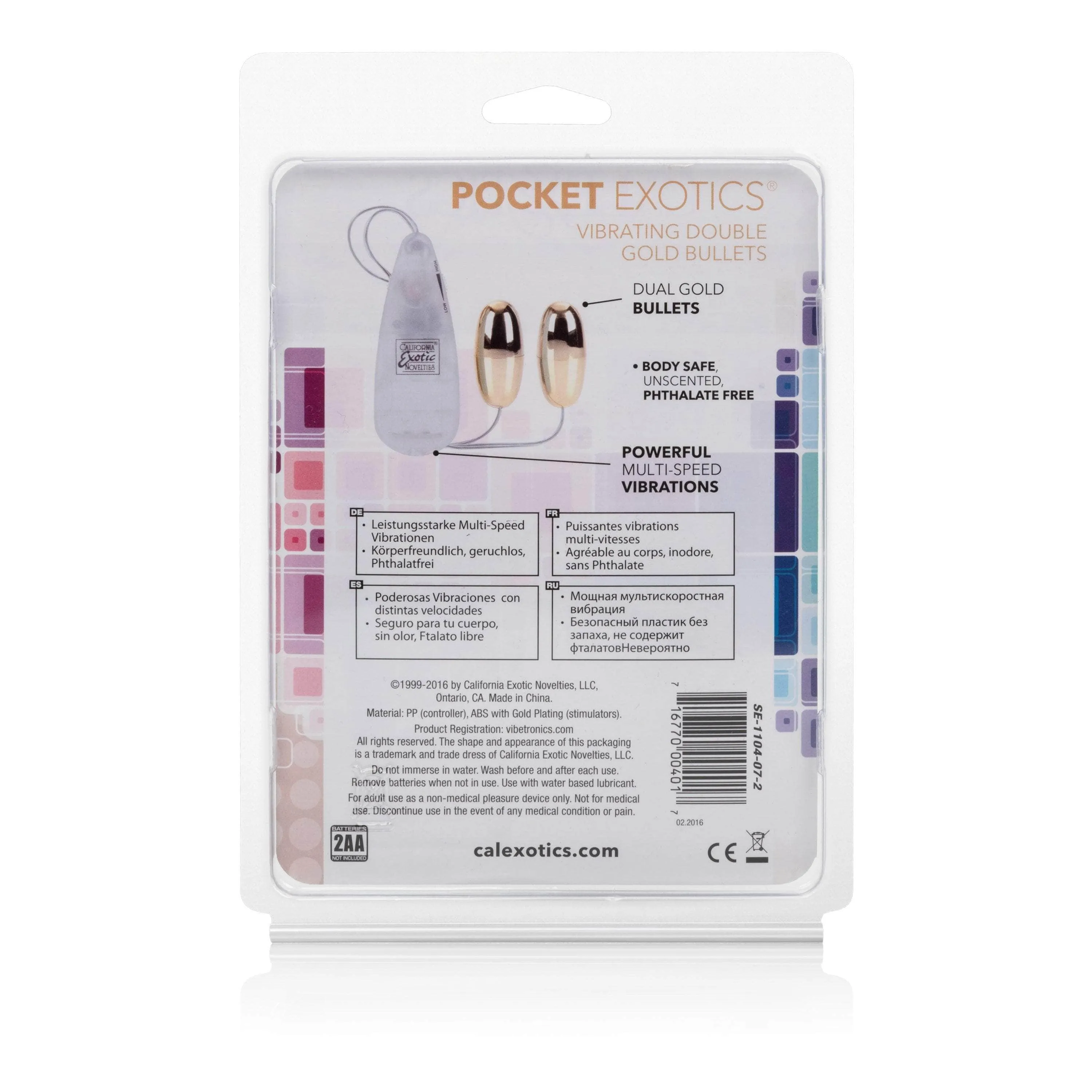 California Exotics - Pocket Exotics Wired Remote Vibrating Double Gold Bullets