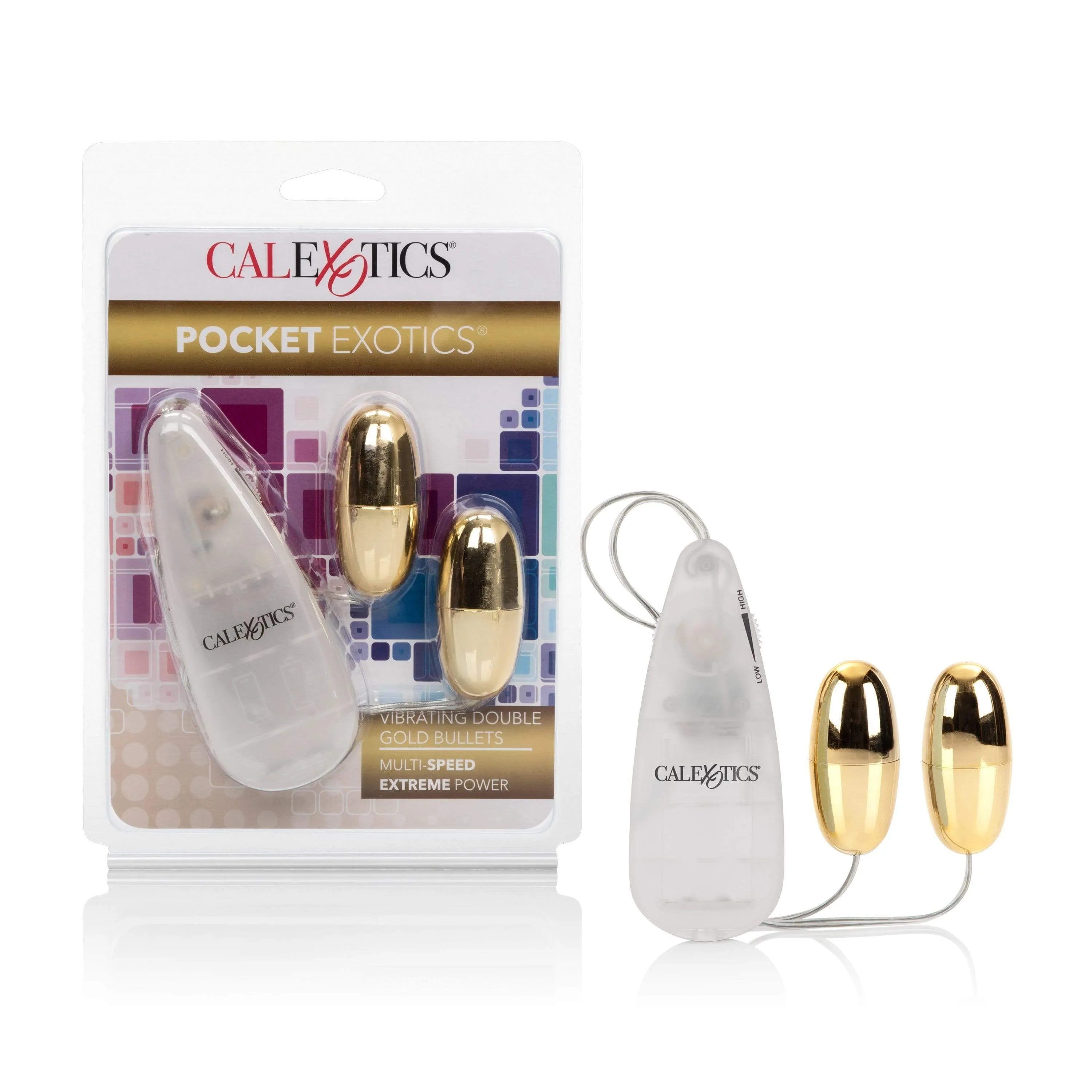 California Exotics - Pocket Exotics Wired Remote Vibrating Double Gold Bullets