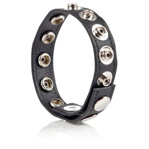 Colt 8 Snap Fastener Leather Strap - Black