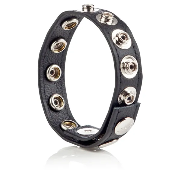 Colt 8 Snap Fastener Leather Strap - Black
