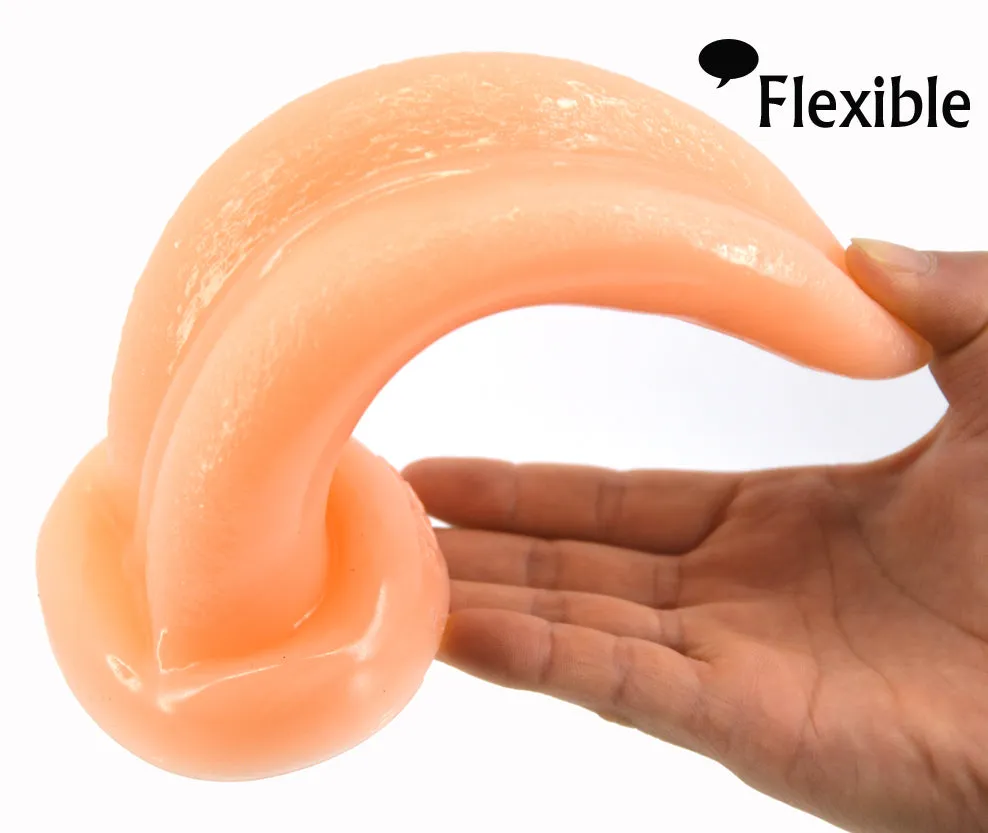 FAAK Tongue Shape Anal Plug Alien Dildo Flesh