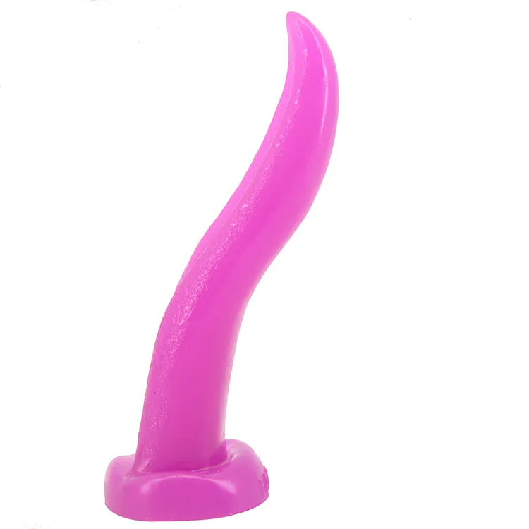 FAAK Tongue Shape Anal Plug Alien Dildo Purple