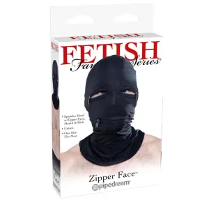 Fetish Fantasy Series Zipper Face Hood Black