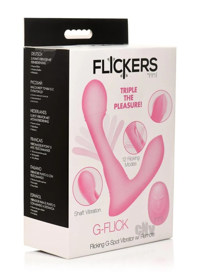 Flickers G-Flick Flicking G-Spot Vibrator With  Remote - Pink