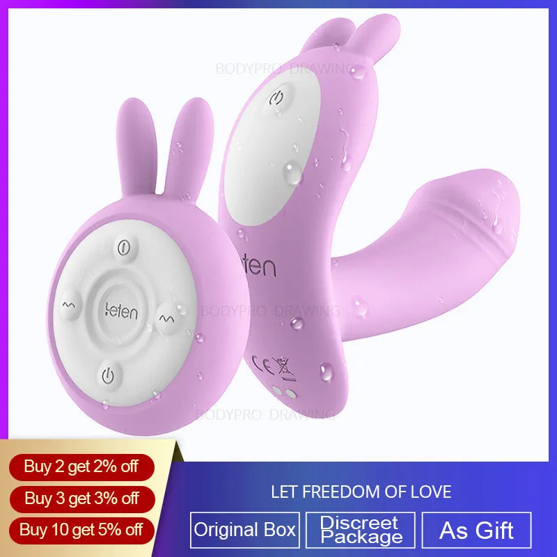 Leten Rabbit Wear Wireless Remote Control Heating Vibrator