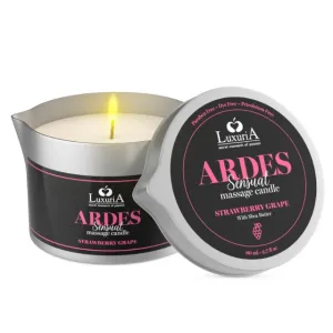 Lumânare pentru masaj LUXURIA Ardes Sensual - Strawberry Grape. cu unt de shea. aromă de căpșuni și struguri. 80 ml