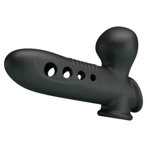 Manșon gonflabil PRETTY LOVE Airbag Crane. pentru îngroșarea penisului. întârzierea ejaculării și stimulare. din silicon. negru