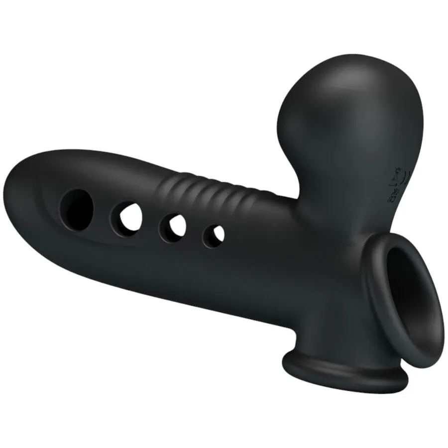 Manșon gonflabil PRETTY LOVE Airbag Crane. pentru îngroșarea penisului. întârzierea ejaculării și stimulare. din silicon. negru