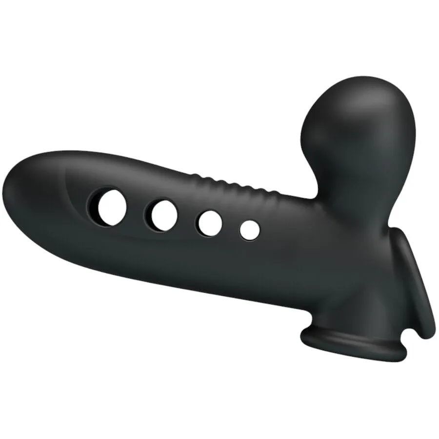 Manșon gonflabil PRETTY LOVE Airbag Crane. pentru îngroșarea penisului. întârzierea ejaculării și stimulare. din silicon. negru