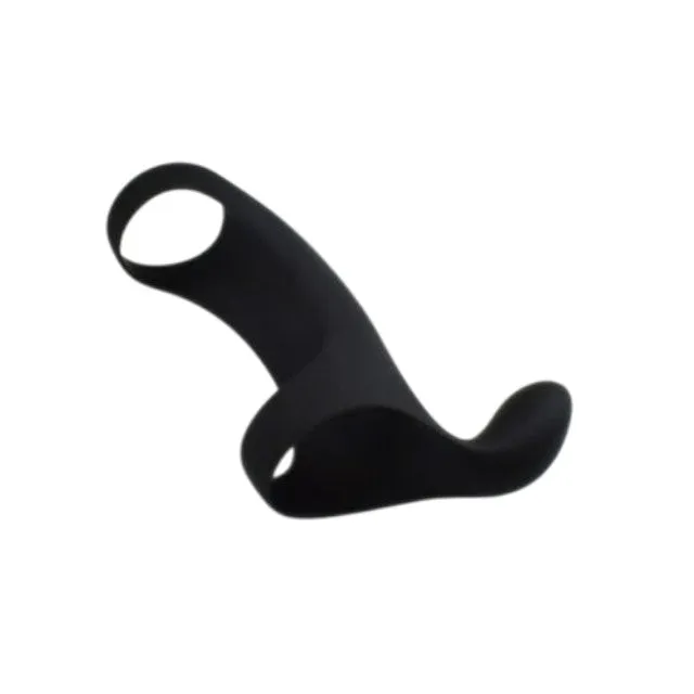 Manșon REV RINGS Penis Enhancement Sleeve. pentru îngroșarea penisului. cu capăt pentru stimularea clitorisului. negru