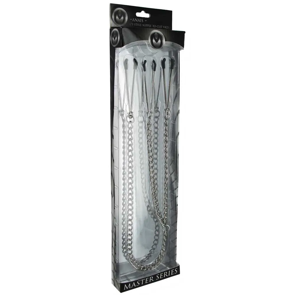 Master Series Anais Y-Style Nipple To Clit Vice Tweezer Clamps