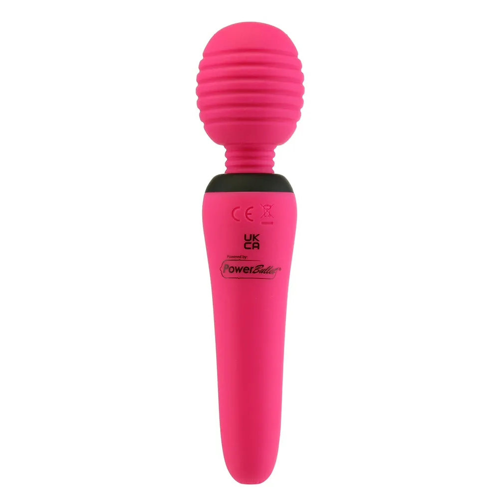 Palmpower Groove Rechargeable Silicone Mini Wand Massager Fuchsia