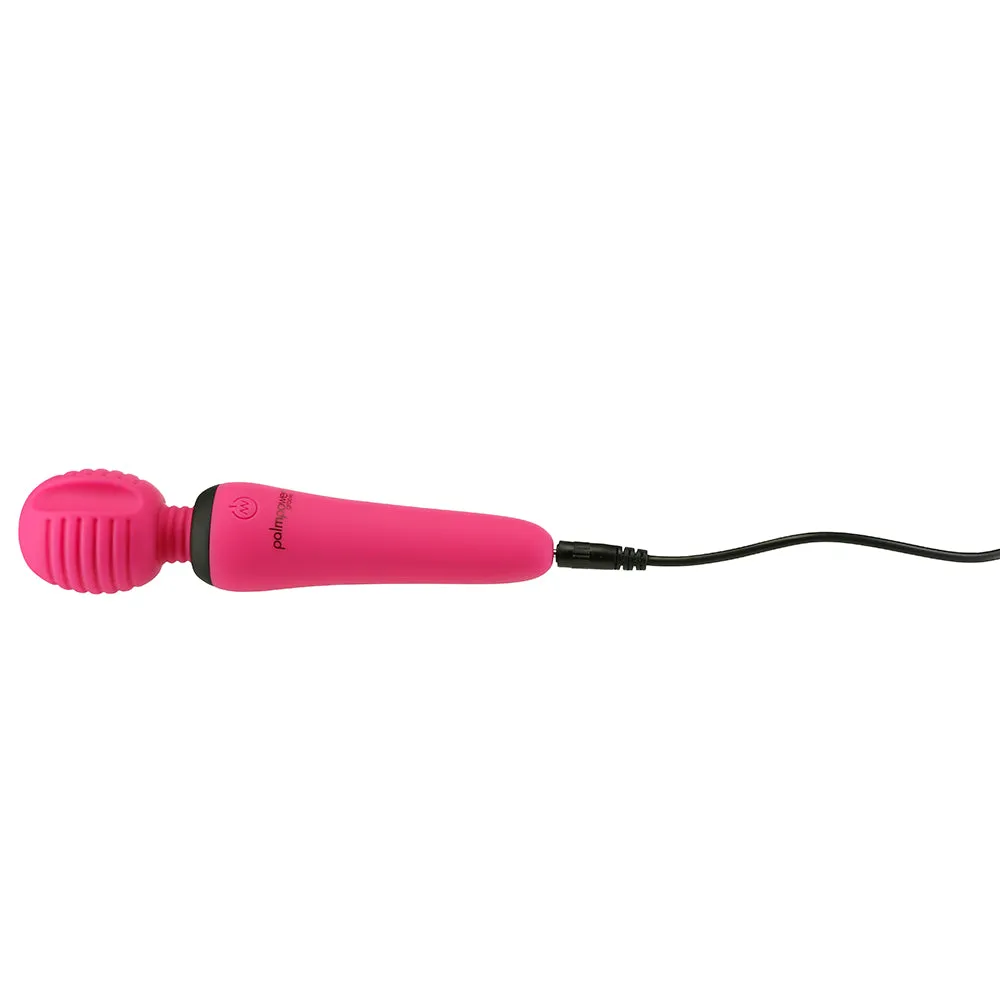 Palmpower Groove Rechargeable Silicone Mini Wand Massager Fuchsia