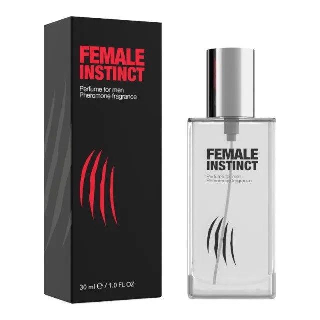 Parfum cu feromoni pentru bărbați FEMALE INSTINCT. cu note de citrice. trandafir și mușchi de ștejar. negru. 30 ml