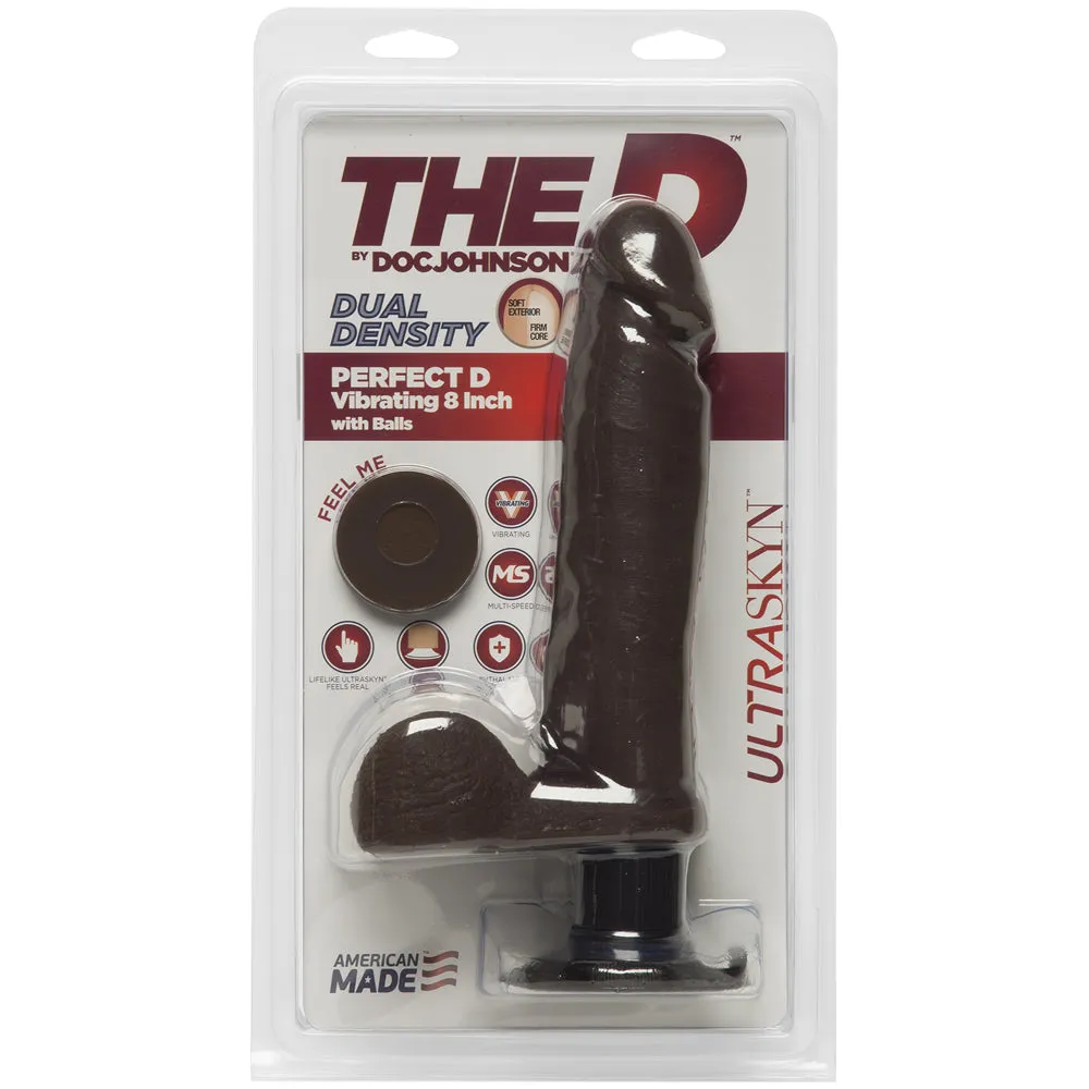 The D 8' Perfect D Vibrating w/Balls - Chocolate
