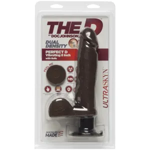 The D 8' Perfect D Vibrating w/Balls - Chocolate