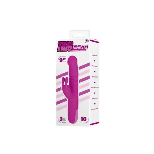 Trio Thruster 9 Silicone 3 in 1 Rechargeable Rabbit Vibrator