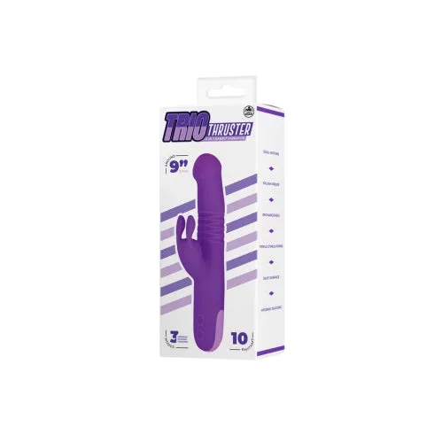 Trio Thruster 9 Silicone 3 in 1 Rechargeable Rabbit Vibrator