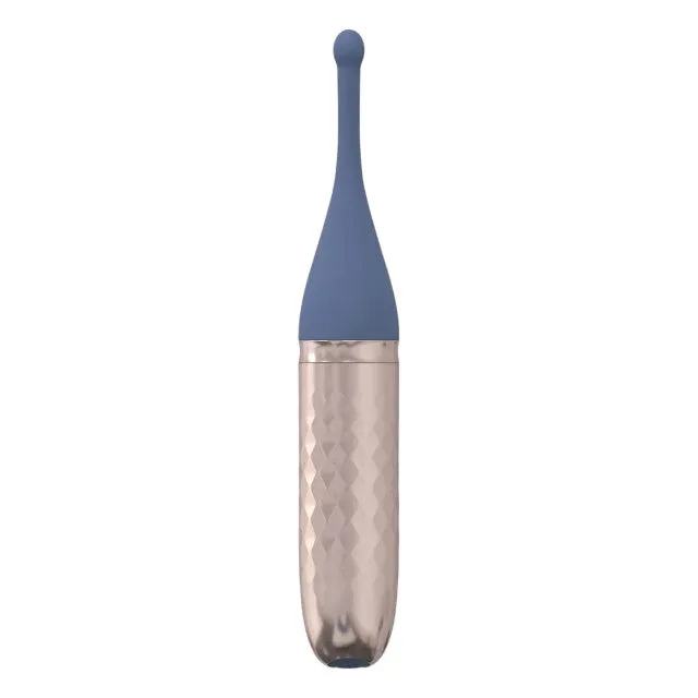 Vibrator LOVELINE The Thrill. cu 3 capete interschimbabile. din silicon premium. 10 funcții de vibrație. culoare albastru