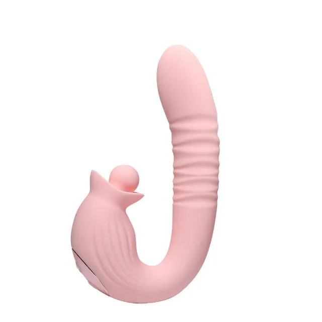 Vibrator rabbit INTY TOYS CHARM. cu funcții de umflare. penetrare automată și rotație. 10 funcții de vibrații ultra-puternice. roz