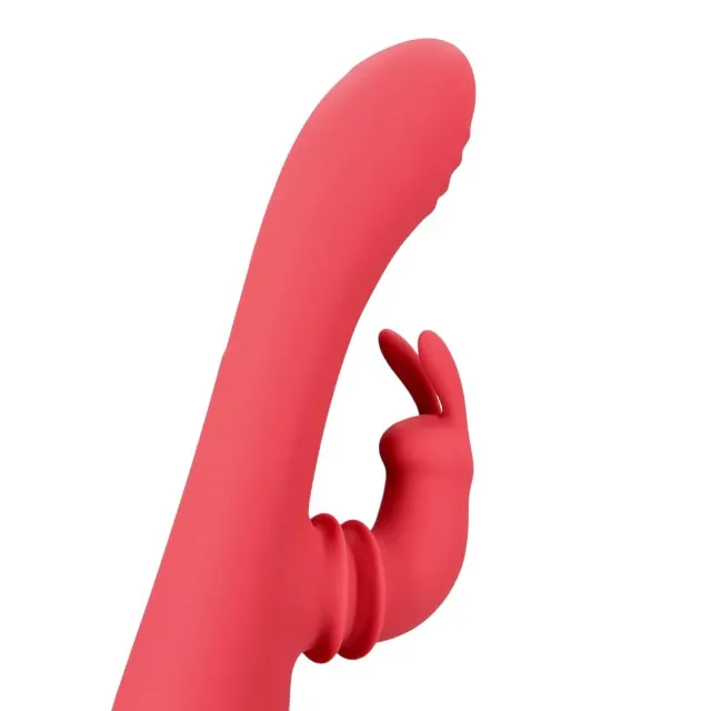 Vibrator rabbit LOVELINE Swinging Rabbit G-Spot Vibrator. cu funcție de mișcare laterală. 20 funcții de vibrație. roșu