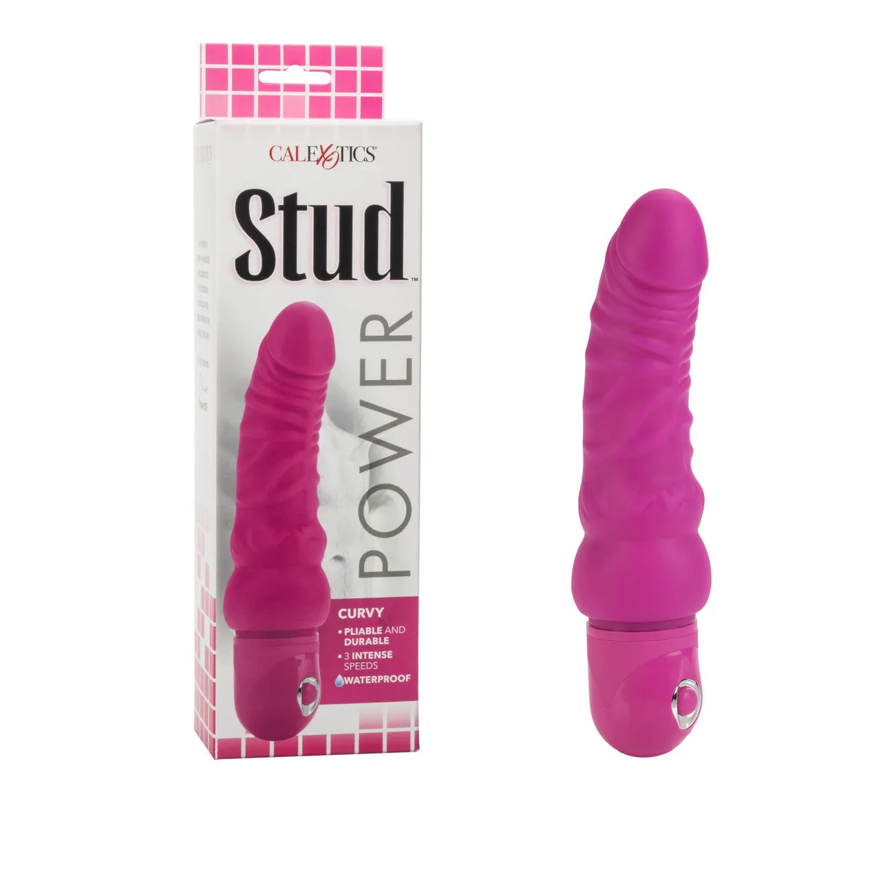 Waterproof Power Stud Curvy Dong - Pink
